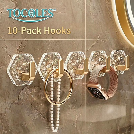 🏆LAST DAY SALE 50% OFF!!🎁🔥Hexagon Ripple Self-Adhesive Hooks – Heavy Duty, Waterproof & Rustproof✨ No Drilling • Strong Hold • Easy Install