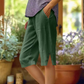 ⏳Zeitlich begrenztes Sonderangebot⏰Einfarbige Caprihose für Damen mit Seitentaschen