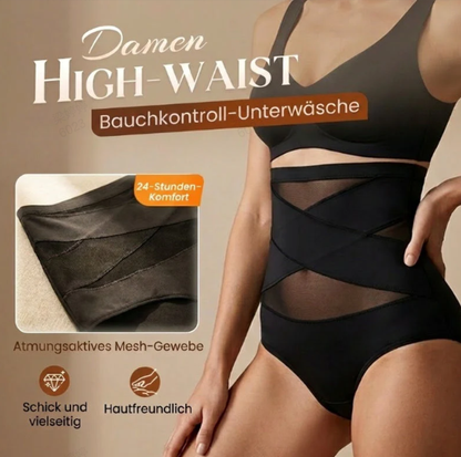 ✨Letzter Tag – Kaufe 1 bekomme 3✨Übergrößen hochgeschnittene Bauchkontroll-Slips mit Kreuz-Design