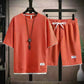 Herren 2-teiliges Set aus Waffelstoff: Kurzarm-T-Shirt & Shorts