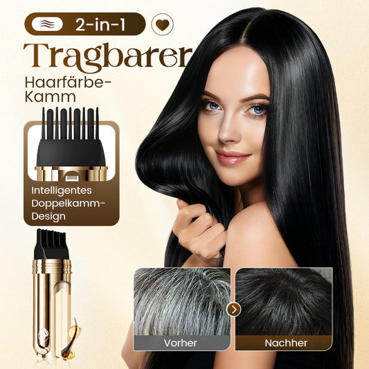 💇‍♀️ KAUFE 2, ERHALTE 1 GRATIS! ✨ 2-in-1 praktischer Haarfärbekamm für graues Haar – Sofortige Grauabdeckung, Sanfte Formel & Wasserdicht 🎨📦