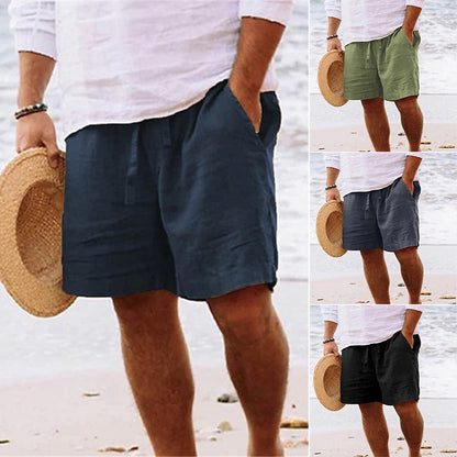 Strandshorts aus Baumwollleinen für Herren