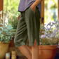 ⏳Zeitlich begrenztes Sonderangebot⏰Einfarbige Caprihose für Damen mit Seitentaschen