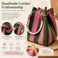🏆👜 Zeitlich begrenztes Sonderangebot: 50 % Rabatt 🌴 Boho-Handtasche aus gestreiftem Strick für Damen – handgefertigte Sommer-Strand-Umhängetasche