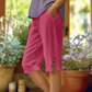 ⏳Zeitlich begrenztes Sonderangebot⏰Einfarbige Caprihose für Damen mit Seitentaschen