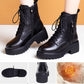 Damen Winterstiefel mit dickem Absatz und warmem Fellfutter