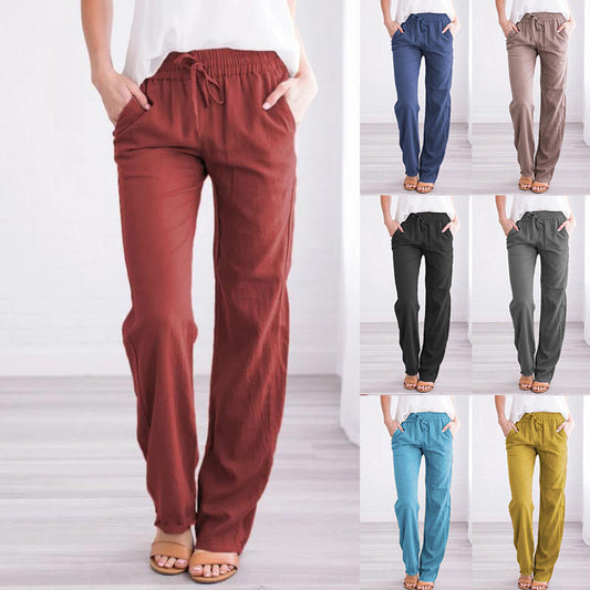 🌺50% RABATT！Lockere, bequeme Damen-Hose aus Leinen und Baumwolle🥰