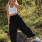 💃 55% Rabatt🔥Freizeithose aus Leinen mit weitem Bein für Damen👖