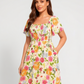👗⏰ SOMMER HEISSER VERKAUF: 50% RABATT! Geblümtes Smock-Kleid mit eckigem Ausschnitt und Taschen – Bequem, verspielt & perfekt für warme Tage 🌸✨