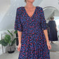 Leopardenkleid mit geraffter Taille