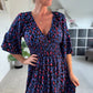 Leopardenkleid mit geraffter Taille