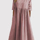 🌸50% Rabatt🌸Frauen gelegentlich grundlegender Outdoor -Crew -Nahrung Taschenpocket Smocked Baumwollkleid
