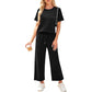 🌸Sommer-Sonderangebot: 50 % Rabatt💖Lässiges Lounge-Set für Damen mit kurzärmeliger, weit geschnittener, verkürzter Hose
