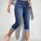Caprihose für Damen aus Stretch-Denim in Slim-Fit-Passform