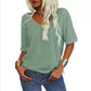 🔥Letzter Tag 63 % Rabatt🔥Einfarbiges Damen-T-Shirt mit V-Ausschnitt – 12 FARBEN