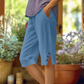 ⏳Zeitlich begrenztes Sonderangebot⏰Einfarbige Caprihose für Damen mit Seitentaschen