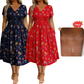 🌸👗 Blumiges Kleid mit V-Ausschnitt und Twist-Detail an der Taille – elegant und lässig für alle Anlässe