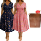🌸👗 Blumiges Kleid mit V-Ausschnitt und Twist-Detail an der Taille – elegant und lässig für alle Anlässe
