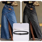 ✨Damen Denim-Maxirock mit mehrlagiger Taille