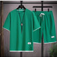 Herren 2-teiliges Set aus Waffelstoff: Kurzarm-T-Shirt & Shorts