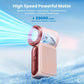 ❄️Mini-Handventilator mit LED-Anzeige👍5-stufiger Turbo-Ventilator im Taschenformat✨Über USB aufladbar, schnelle Kühlung für Reisen und beim Schminken