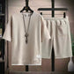 Herren 2-teiliges Set aus Waffelstoff: Kurzarm-T-Shirt & Shorts