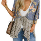 🌸Damenjacke mit Blumenmuster, Rüschen an den Ärmelbündchen und Bindebändern – locker geschnittener, luftiger Cardigan im Boho-Stil