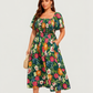 👗⏰ SOMMER HEISSER VERKAUF: 50% RABATT! Geblümtes Smock-Kleid mit eckigem Ausschnitt und Taschen – Bequem, verspielt & perfekt für warme Tage 🌸✨