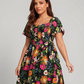 👗⏰ SOMMER HEISSER VERKAUF: 50% RABATT! Geblümtes Smock-Kleid mit eckigem Ausschnitt und Taschen – Bequem, verspielt & perfekt für warme Tage 🌸✨