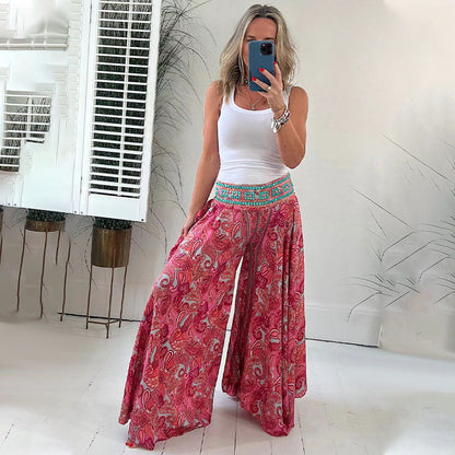 ⏳Limitierte Zeit discount✈️Ethnic Bedruckte Hose mit elastischer Taille Leichte Hose