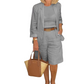 ⌛ Nur solange Vorrat reicht – danach regulärer Preis! Elegantes Set aus Leinenshorts und Blazer für Damen