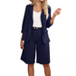 ⌛ Nur solange Vorrat reicht – danach regulärer Preis! Elegantes Set aus Leinenshorts und Blazer für Damen
