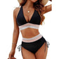 🏖️ Sommer-Sale 60% Rabatt 🏝️👙Hoch taillierte Bikini-Sets mit Bauchkontrolle und Farbblockdesign🌊