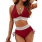 🏖️ Sommer-Sale 60% Rabatt 🏝️👙Hoch taillierte Bikini-Sets mit Bauchkontrolle und Farbblockdesign🌊