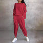 Mode, Freizeit ✨Langarm mit rundem Hals ＆ Hose 2-teiliger Set【Kaufen Sie 2, kostenloser Versand】