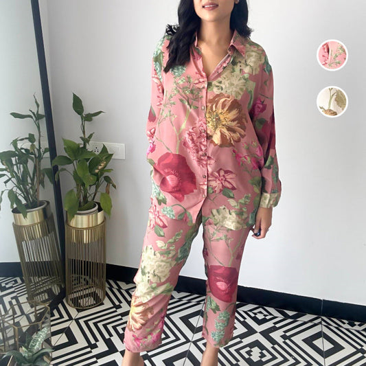 🌹Neujahrsangebot 2025🌸Lässiges zweiteiliges Set mit Blumenmuster 💕