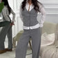 Zweiteiliges Set aus Hemdweste und Hose aus Kunstleder für Damen
