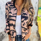 Bomberjacke mit Reißverschluss und Zebra-Print für Damen im Herbst