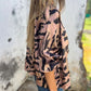 Bomberjacke mit Reißverschluss und Zebra-Print für Damen im Herbst