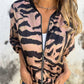 Bomberjacke mit Reißverschluss und Zebra-Print für Damen im Herbst