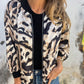 Bomberjacke mit Reißverschluss und Zebra-Print für Damen im Herbst