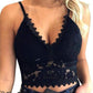 Frauen Floral Spitze Spitze Longline BH Crop Top