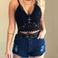 Frauen Floral Spitze Spitze Longline BH Crop Top