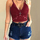 Frauen Floral Spitze Spitze Longline BH Crop Top