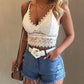 Frauen Floral Spitze Spitze Longline BH Crop Top