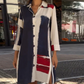 ✨Lässiges Damen-Hemdkleid mit Farbblockdesign und Knopfleiste vorne