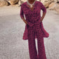 Bedrucktes Button-Down-Hemd und Hose im 2-teiligen Set