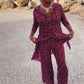 Bedrucktes Button-Down-Hemd und Hose im 2-teiligen Set