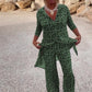 Bedrucktes Button-Down-Hemd und Hose im 2-teiligen Set