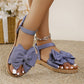 Flache Sandalen mit Schleife für Frauen